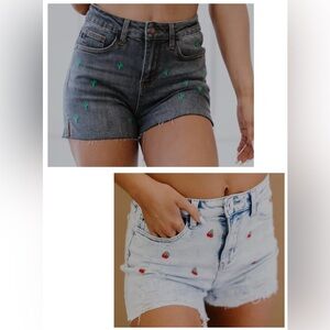 2 PAIRS! BUNDLE! Judy Blue embroidered Shorts Size medium